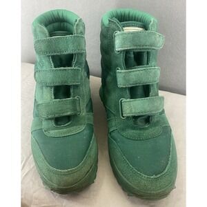 One‎ Sport  Women Size 9 Ankle Boots Retro Green Suede Hook&Loop Insulated EUC